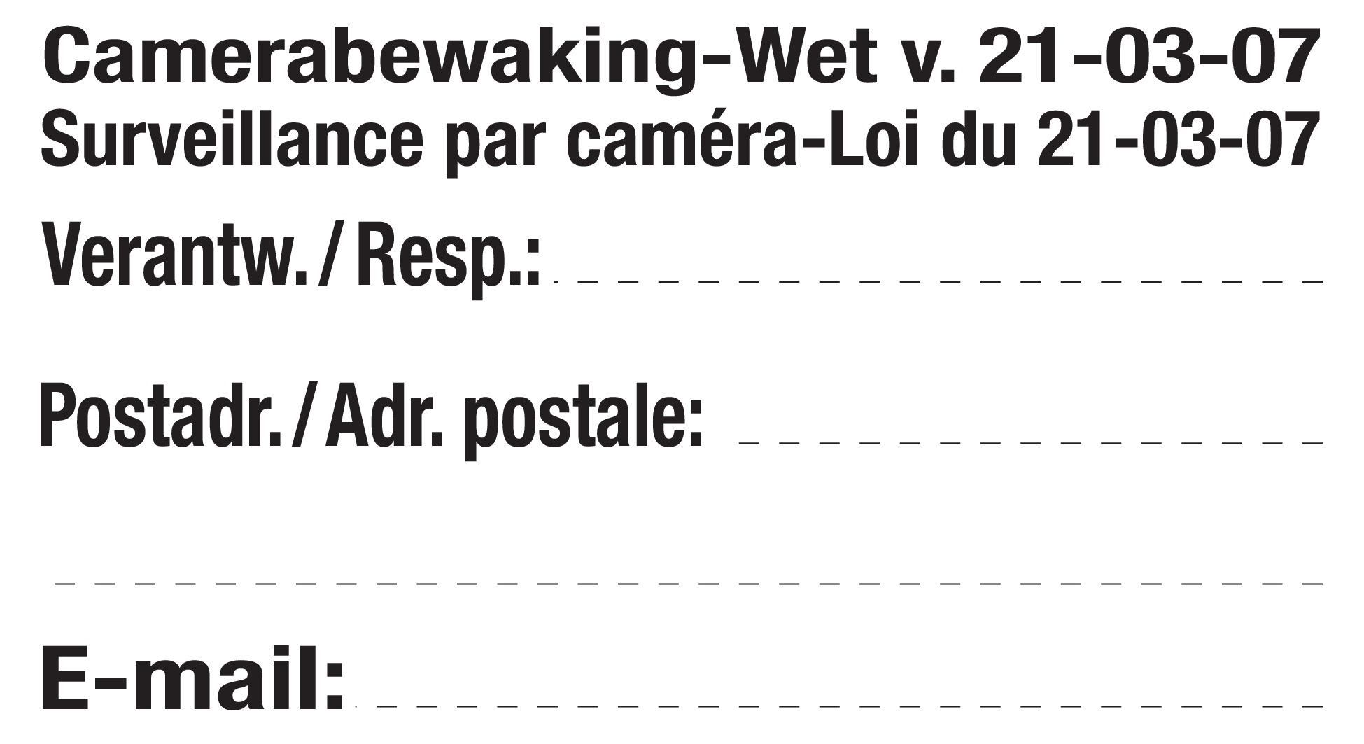 TEKST NL/FR VOOR CAMERABEWAKING