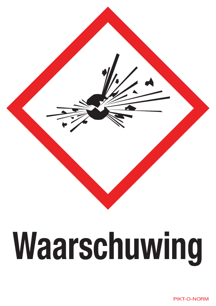 WAARSCHUWING, MATIÈRES EXPLOSIVES