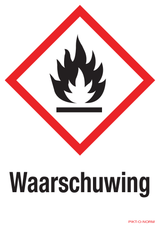WAARSCHUWING, MATIÈRES INFLAMMABLES