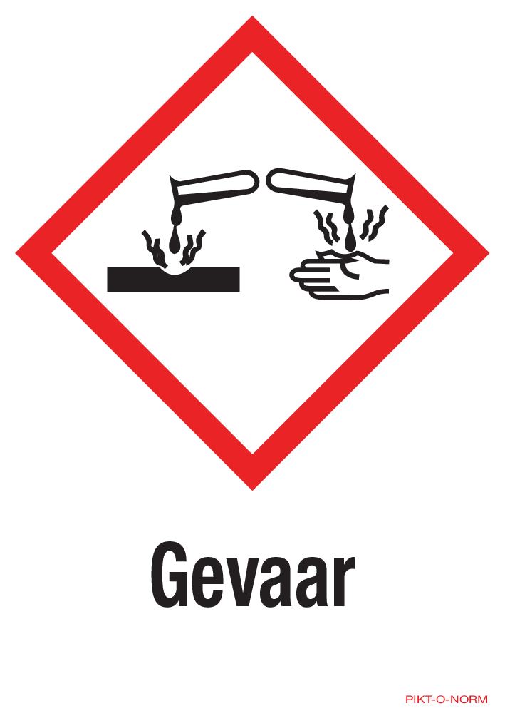 GEVAAR, MATIÈRES CORROSIVES