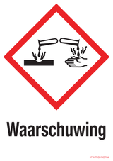 WAARSCHUWING, MATIÈRES CORROSIVES