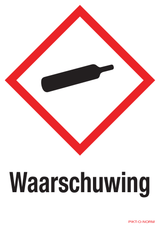 WAARSCHUWING, GAZ SOUS PRESSION