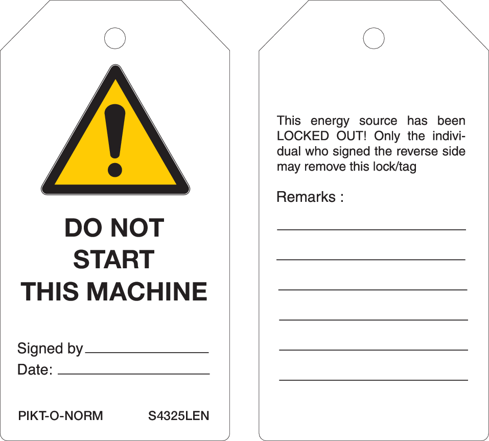 S4325LEN. DO NOT START THIS MACHINE