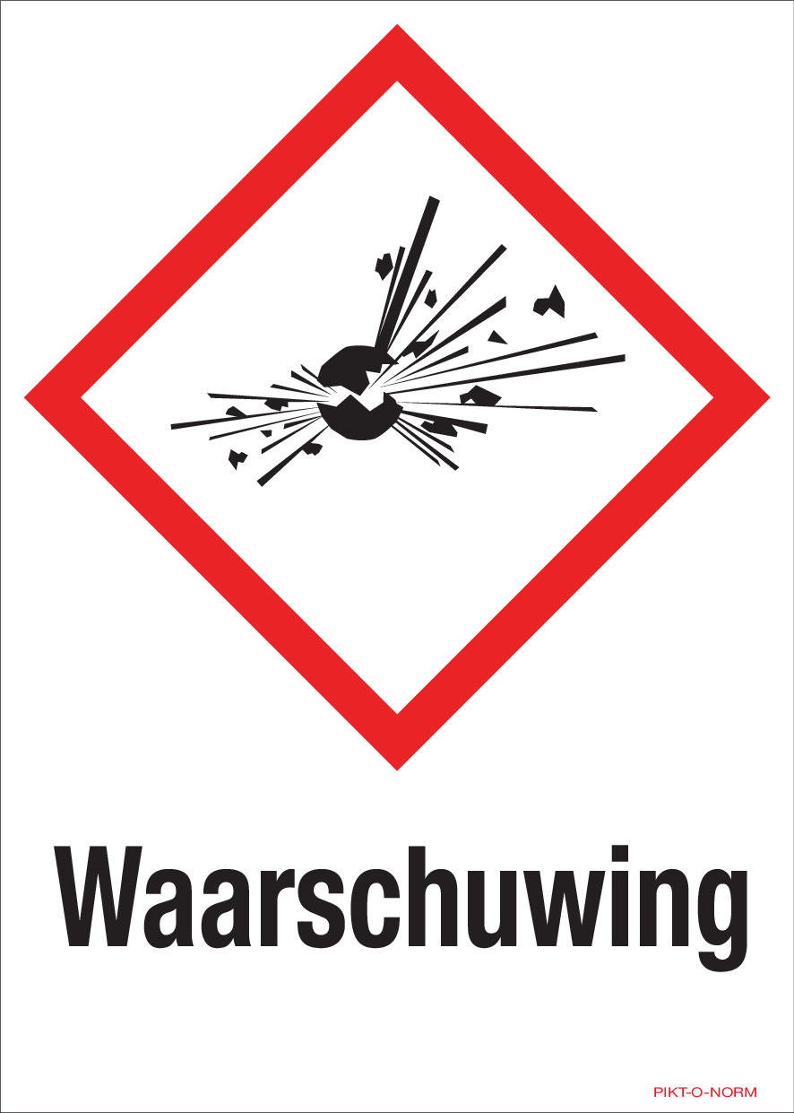 WAARSCHUWING, MATIÈRES EXPLOSIVES