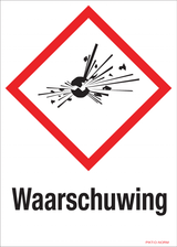 WAARSCHUWING, MATIÈRES EXPLOSIVES