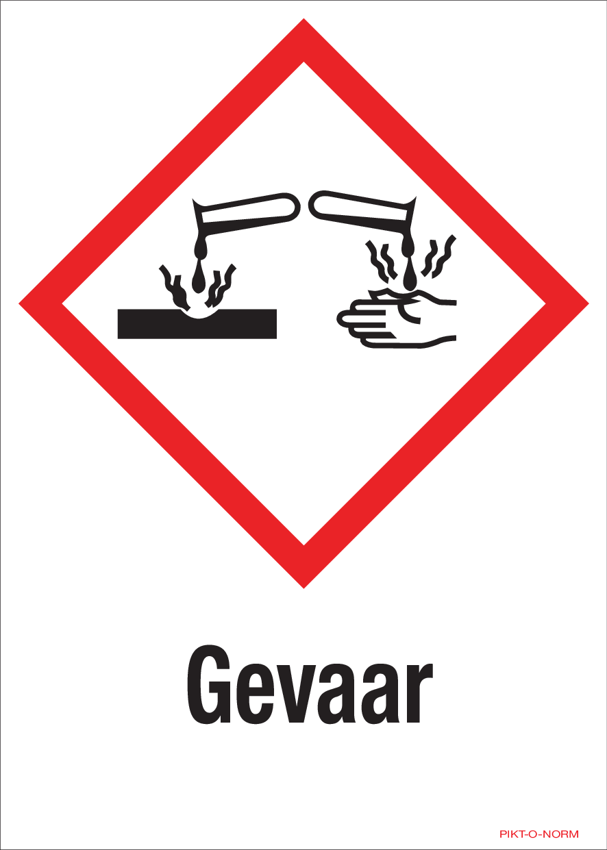 GEVAAR, MATIÈRES CORROSIVES
