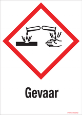GEVAAR, MATIÈRES CORROSIVES