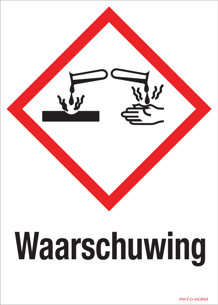 WAARSCHUWING, MATIÈRES CORROSIVES
