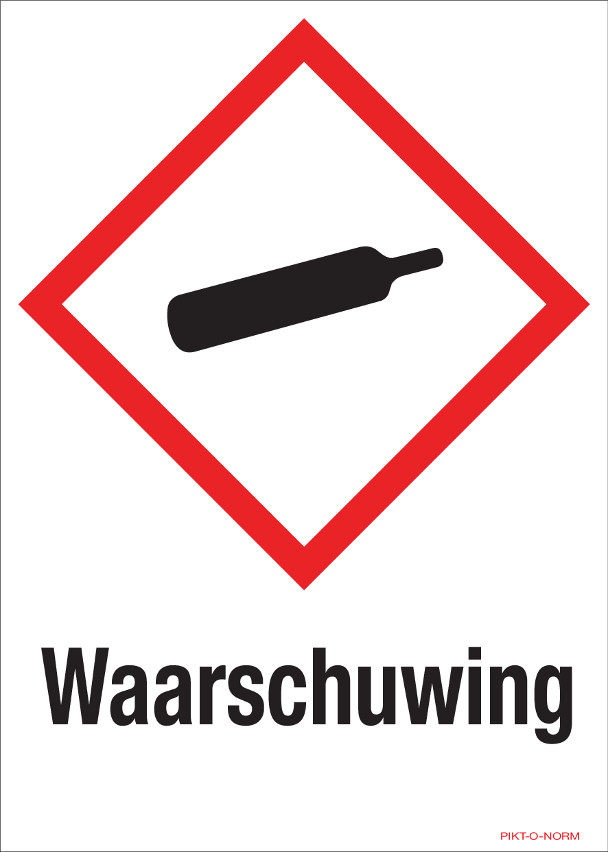 WAARSCHUWING, GAZ SOUS PRESSION