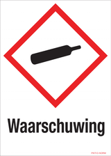 WAARSCHUWING, GAZ SOUS PRESSION