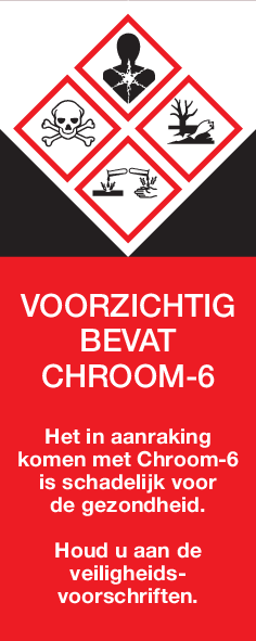 VOORZICHTIG. BEVAT CHROOM-6