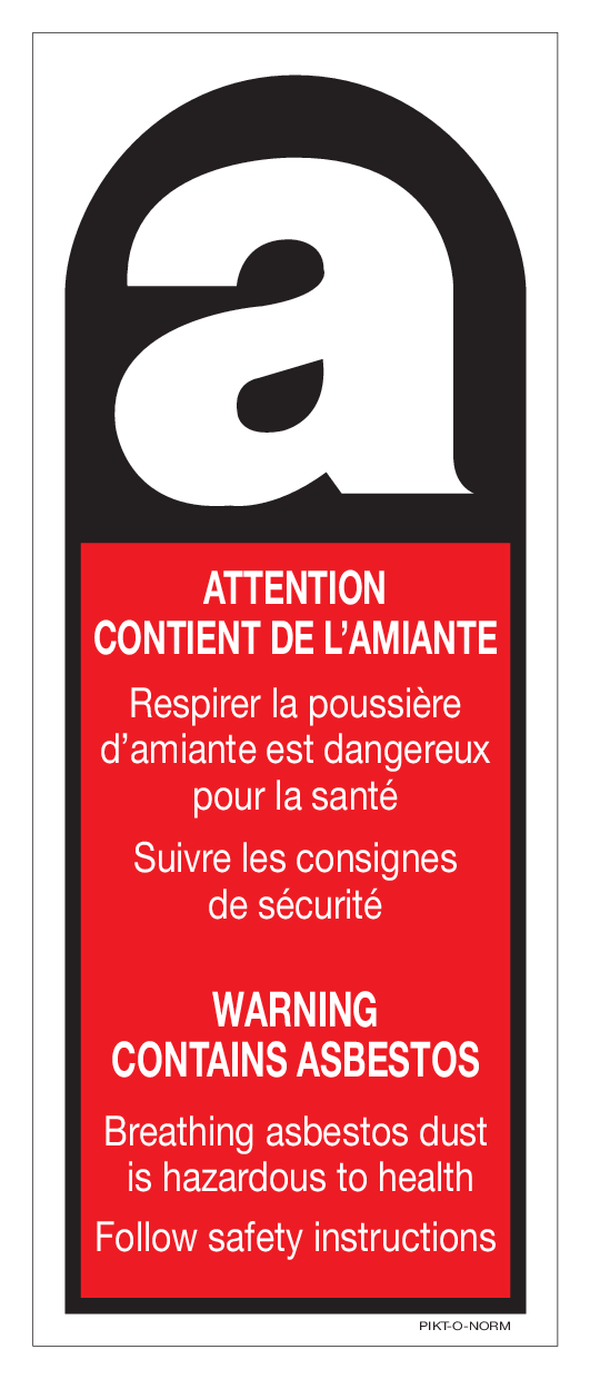 ATTENTION, CONTIENT DE L'AMIANTE. WAR...