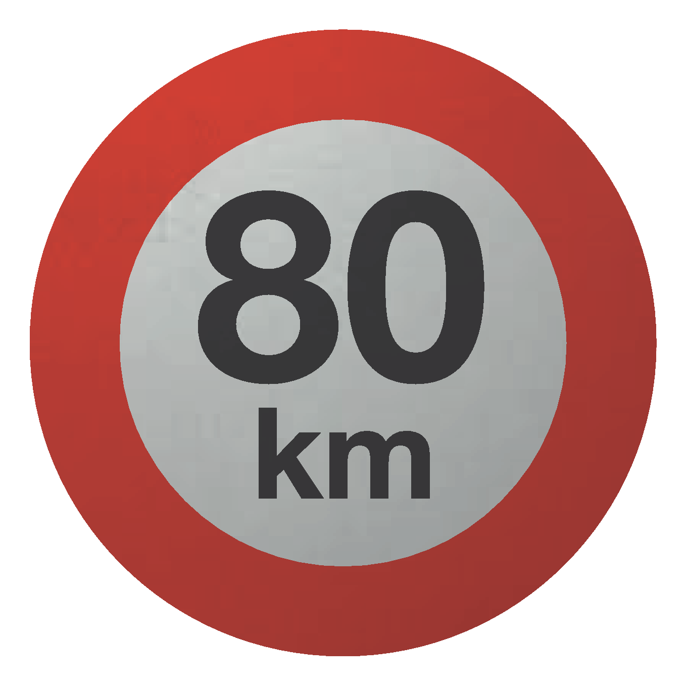 PANNEAU DE LIMITATION DE VITESSE, 80 KM