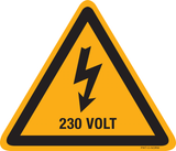 WAARSCHUWING ELEKTR.SPANNING, 230 VOLT