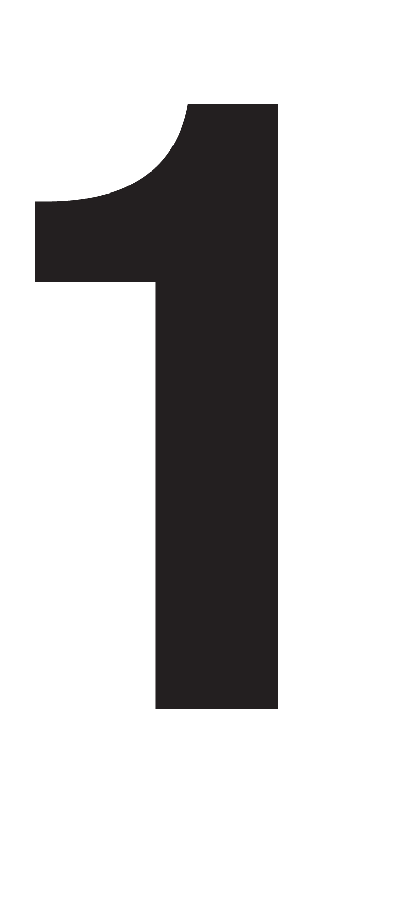 1, CHIFFRE DÉCOUPÉ SUR TRANSFERT