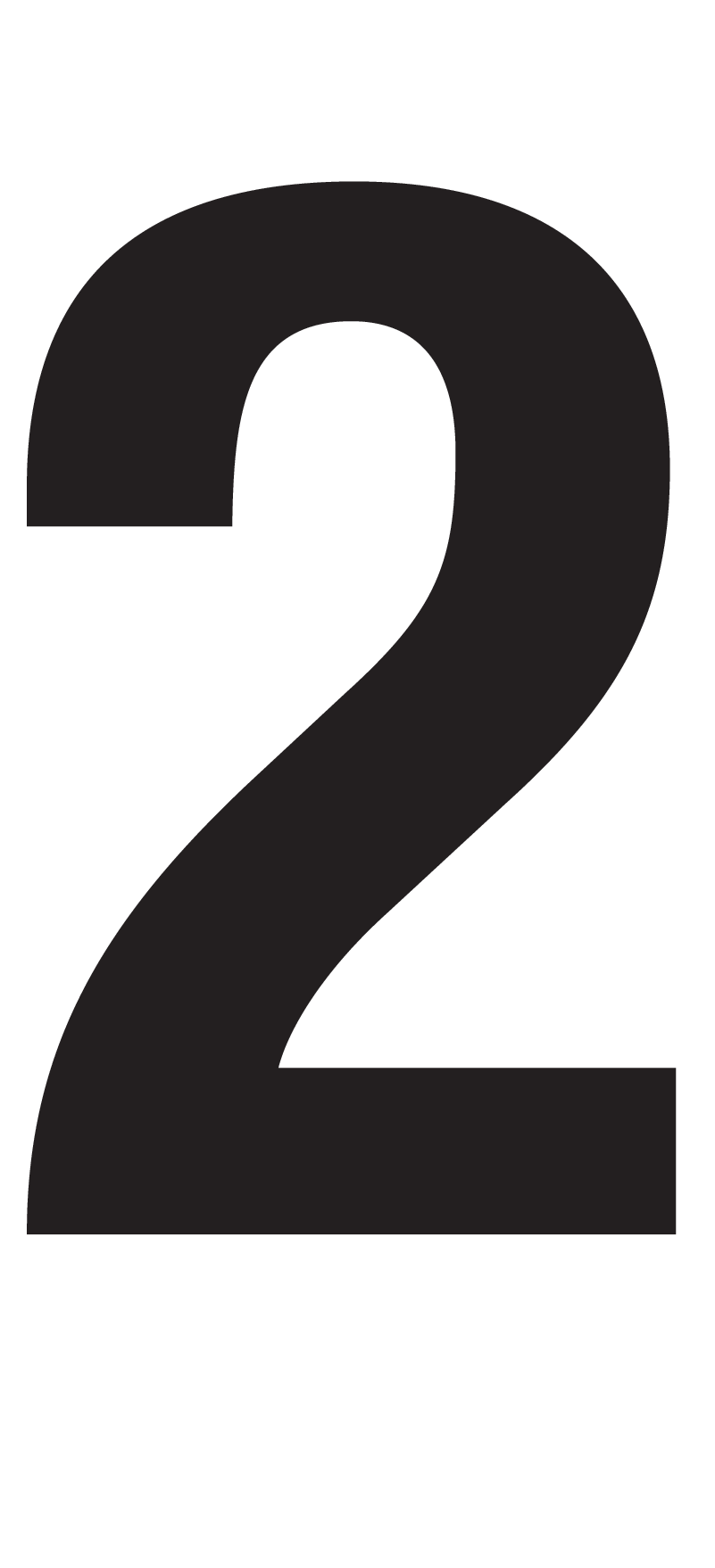 2, CHIFFRE DÉCOUPÉ SUR TRANSFERT