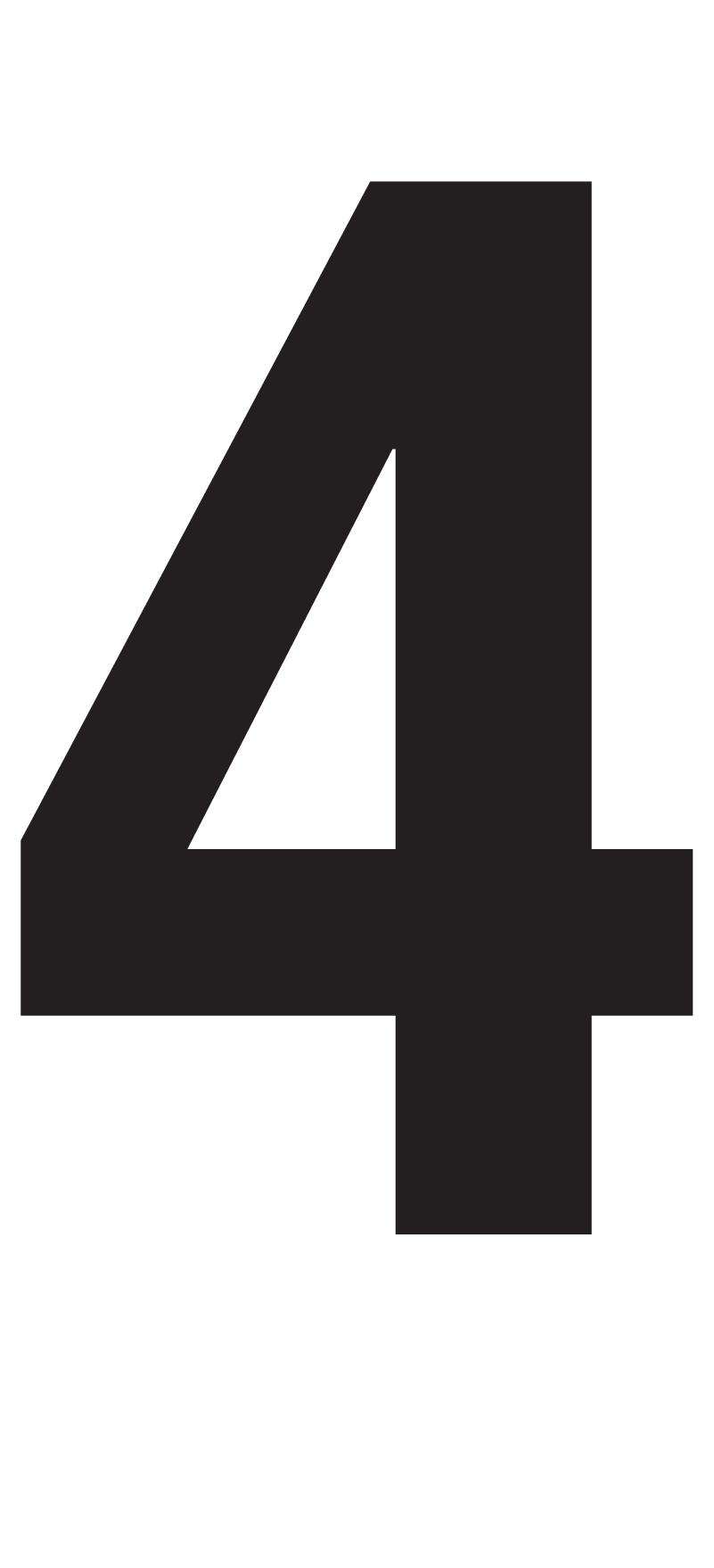 4, CHIFFRE DÉCOUPÉ SUR TRANSFERT