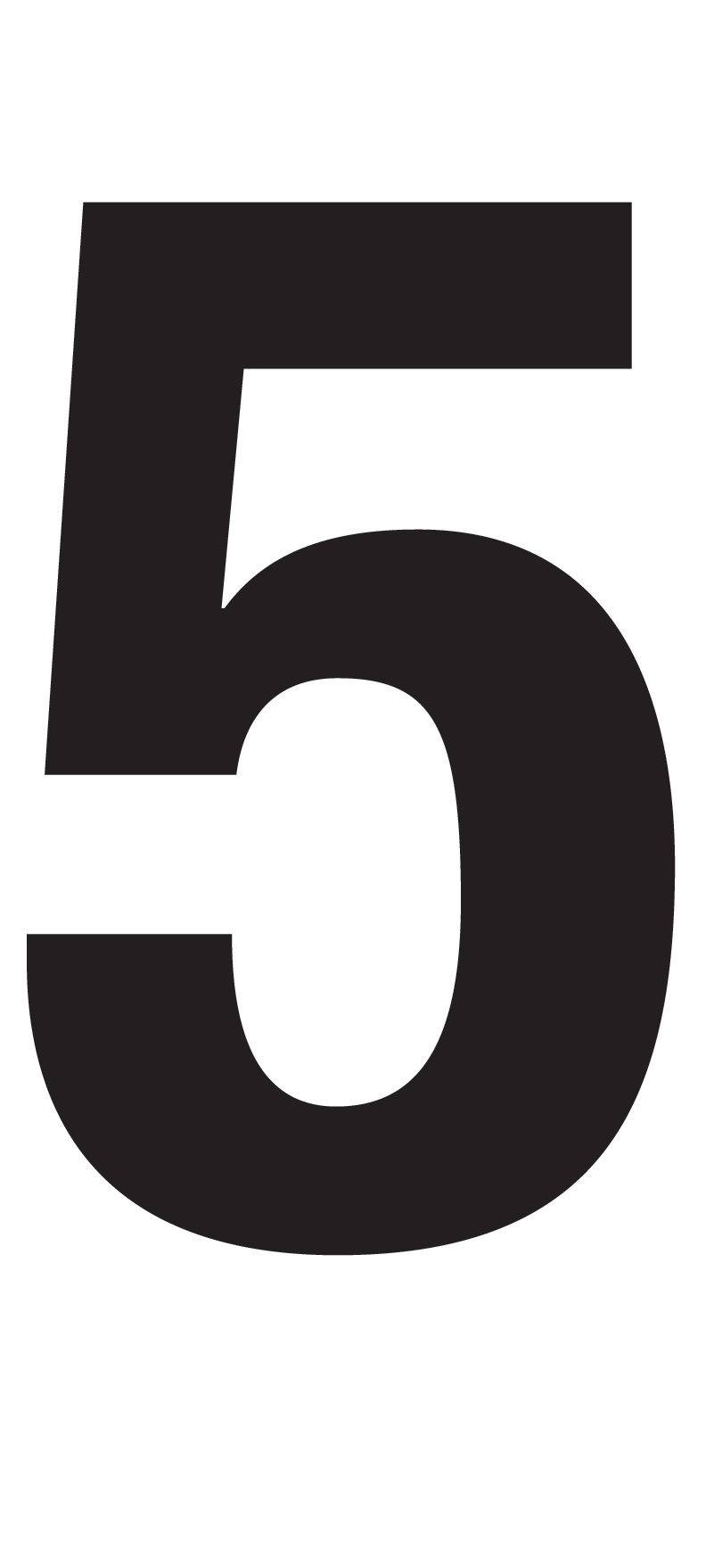 5, CHIFFRE DÉCOUPÉ SUR TRANSFERT