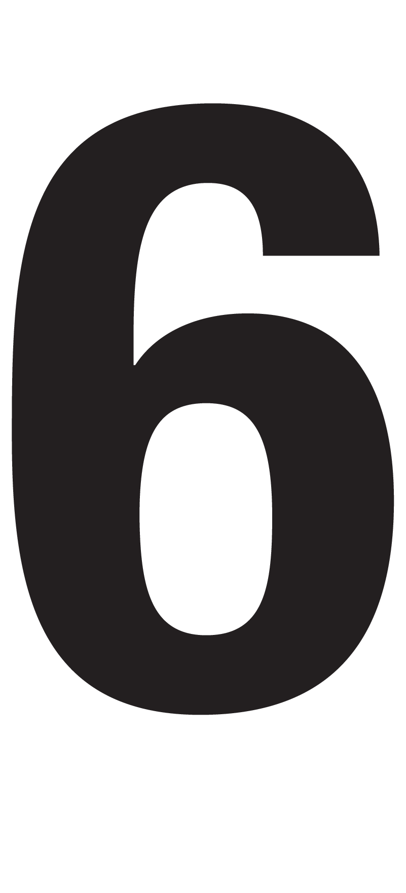 6, CHIFFRE DÉCOUPÉ SUR TRANSFERT