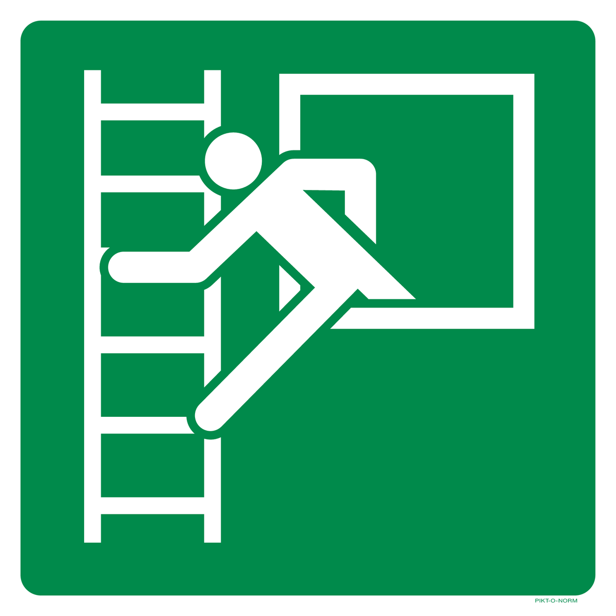 NOODRAAM MET VLUCHTLADDER  ISO7010-E016