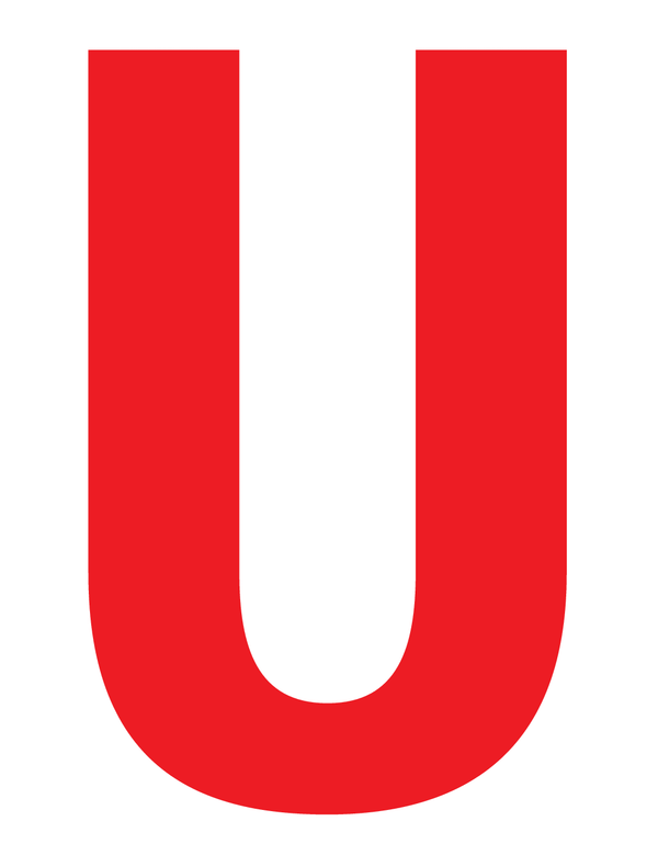 U, UITGESNEDEN LETTER OP TRANSFER