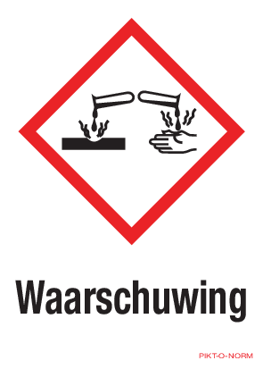 WAARSCHUWING, CORROSIEVE STOFFEN