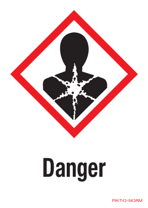 DANGER, POUR SANTÉ, RISQUE  MUTAGÈNE...