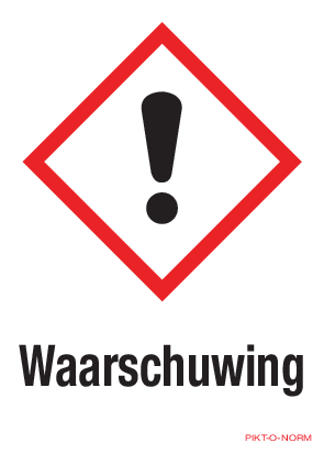 WAARSCHUWING, SCHADELIJK, IRRITERENDI