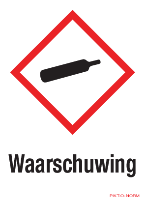 WAARSCHUWING, GAZ SOUS PRESSION