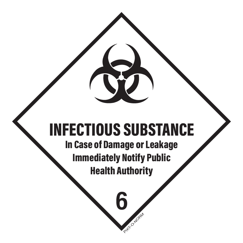 INFECTIOUS SUBSTANCE. IN CASE OF DAMAGE 