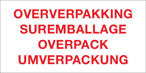 OVERVERPAKKING. SUREMBALLAGE...