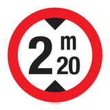 MAXIMUM HOOGTE: 2M20