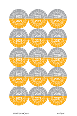 2026-2027, PASTILLES CALENDRIER GRIS-JNE