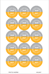 2026-2027, PASTILLES CALENDRIER GRIS-JNE