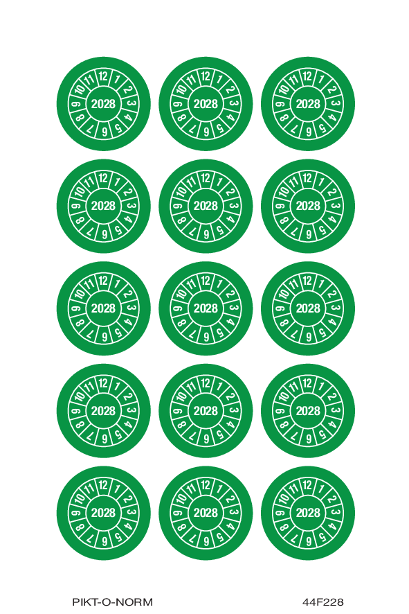 2028, KEURINGSSTICKERS GROEN