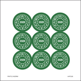 2028, KEURINGSSTICKERS GROEN