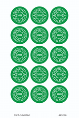 2028, KEURINGSSTICKERS GROEN