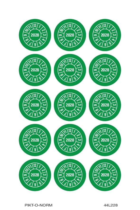 2028, KEURINGSSTICKERS GROEN