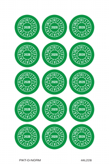 2028, KEURINGSSTICKERS GROEN