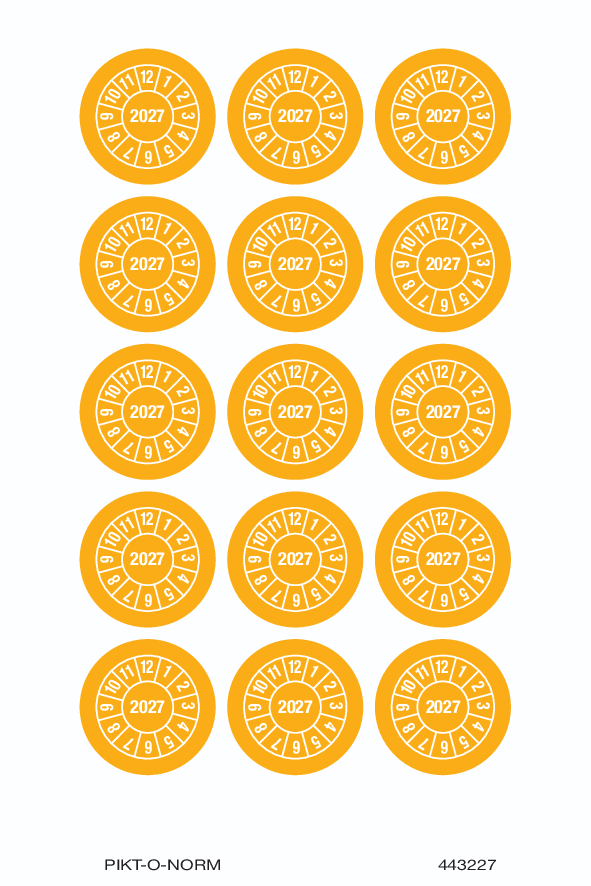 2027, PASTILLES CALENDRIER JAUNE