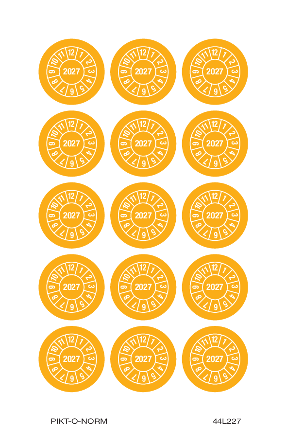 2027, PASTILLES CALENDRIER JAUNE