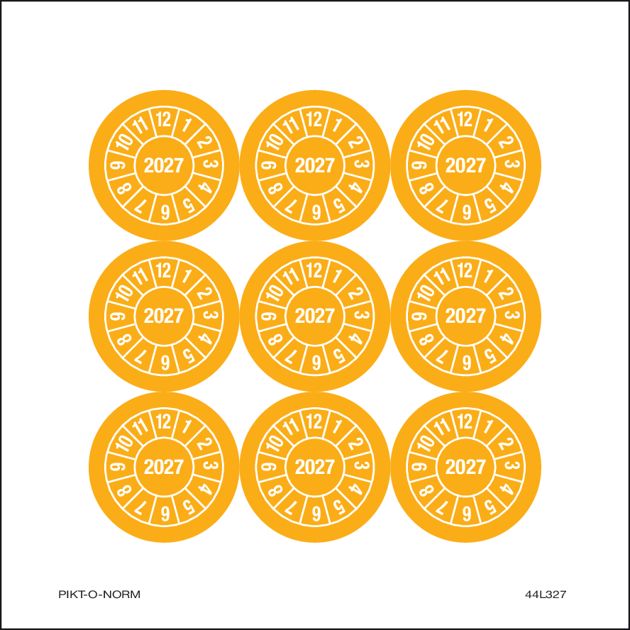 2027, PASTILLES CALENDRIER JAUNE