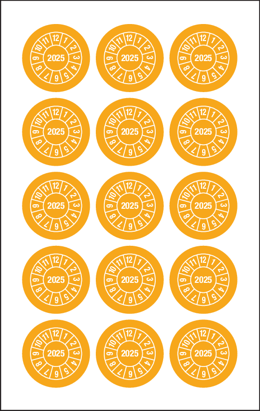 2025, PASTILLES CALENDRIER ORANGE