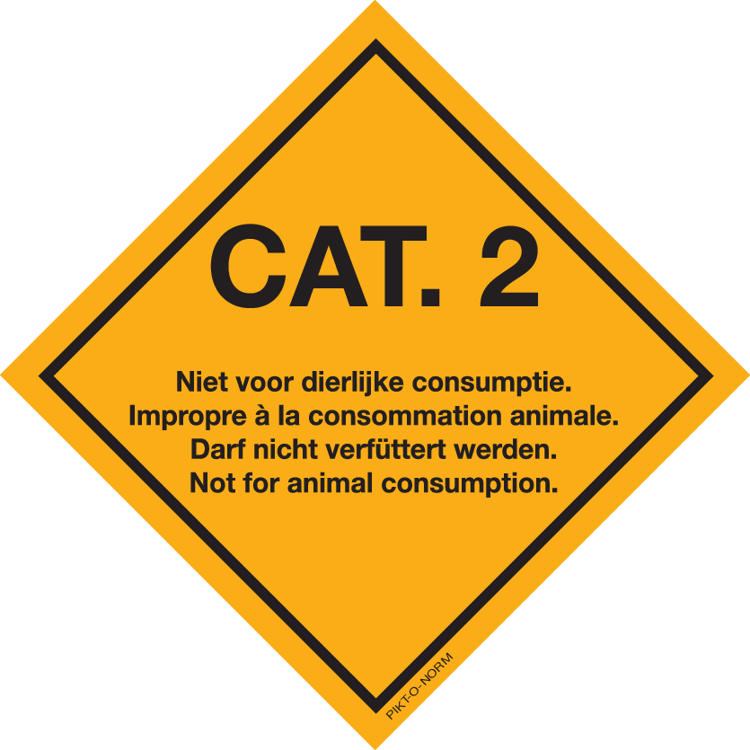 CAT 2, NIET VOOR DIERLIJKE  CONSUMPTIE