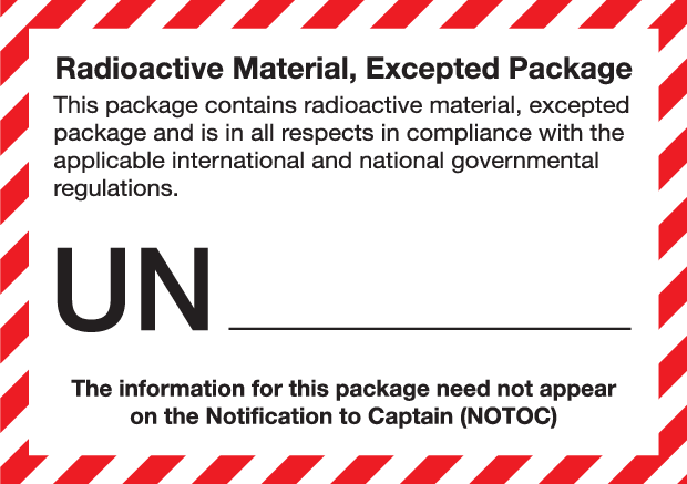 RADIOACTIVE MATERIAL, EXCEPTED PACKAGE