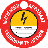 VERGRENDELD APPARAAT, VERBODEN TE OPENEN