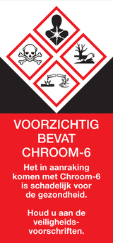 VOORZICHTIG. BEVAT CHROOM-6