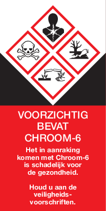VOORZICHTIG. BEVAT CHROOM-6