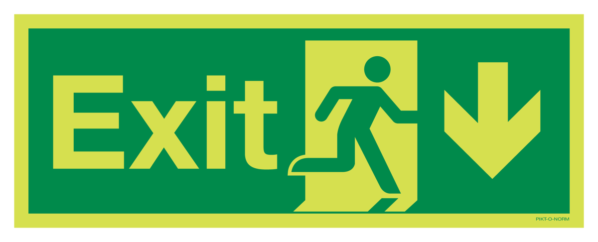 EXIT WITH RUNNING MAN & ARROW DOWN