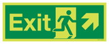 EXIT WITH RUNNING MAN AND ARROW UP RIGHT